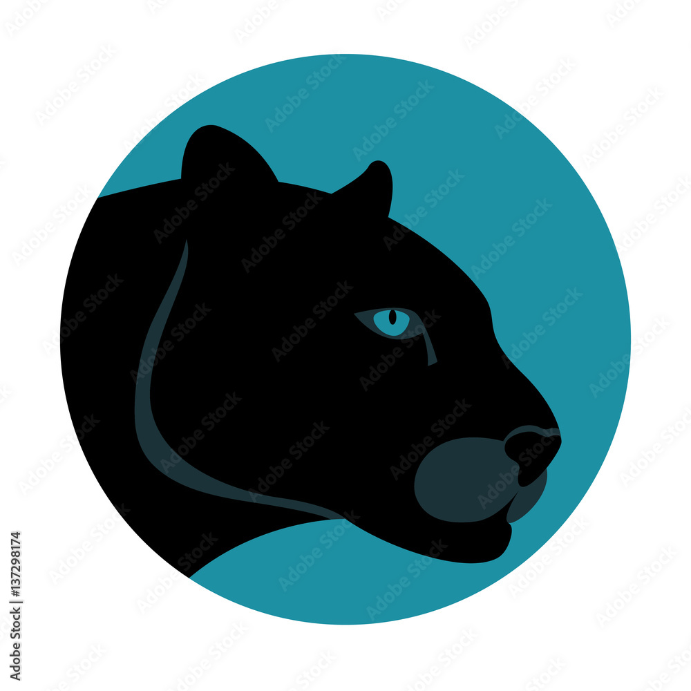 black panther vector illustration style Flat black panther vector illustration style Flat