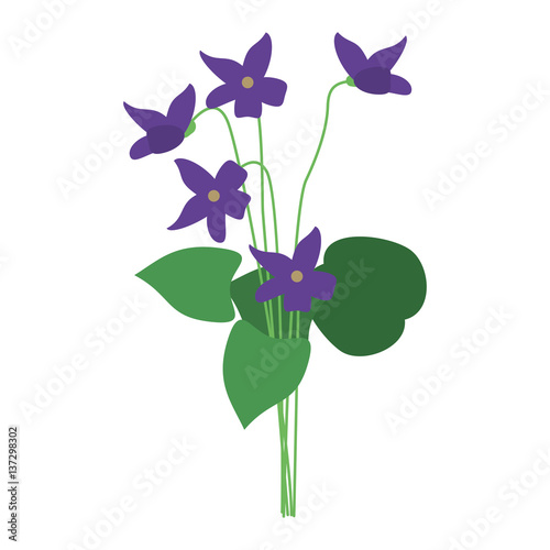 violet flower nature spring icon vector illustration eps 10