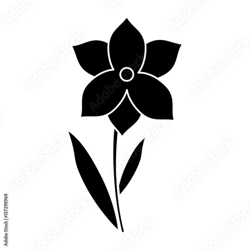 narcissus flower spring season pictogram vector illustration eps 10