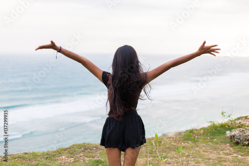 Young girl outdoors in free spirit concept