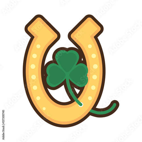 st patricks day horseshoe clover lucky vector illustration eps 10