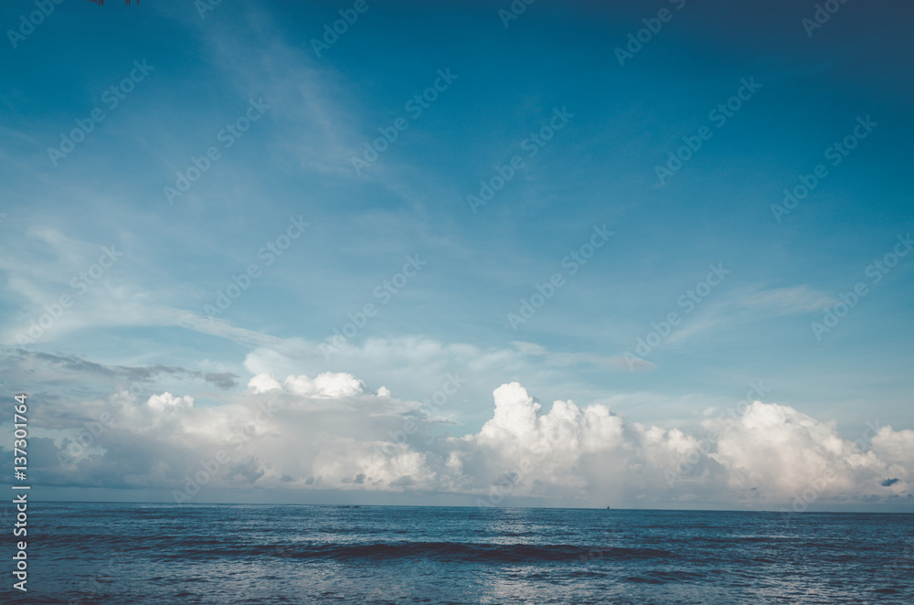 Beautiful sky and blue ocean