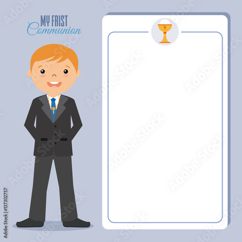 My first communion boy invitation. space for text.
