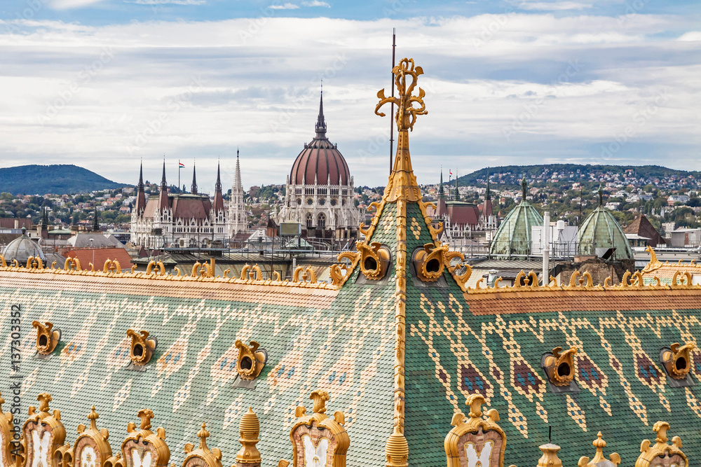 Fototapeta premium Hungarian parliament in Budapest on the Danube river