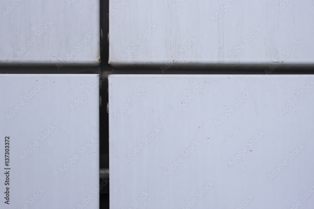 Fototapeta premium Connection between aluminum panels ventilated facade
