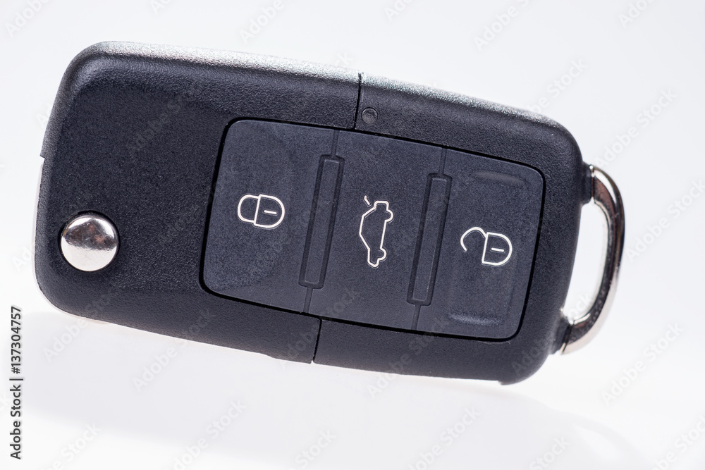 Black car key with remote central locking isolated Black car key with remote central locking isolated
