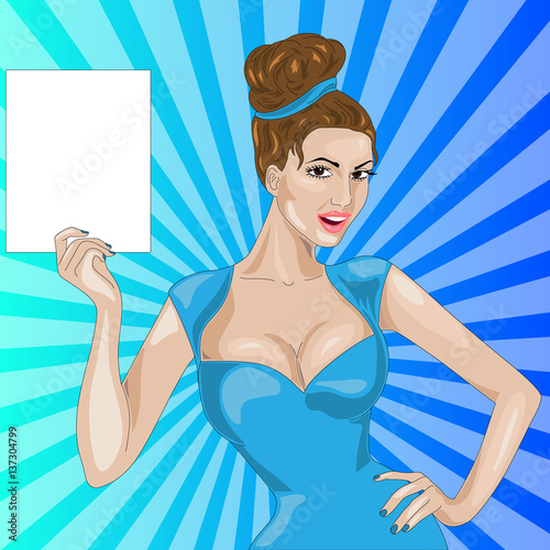 Beautiful smiling girl in retro style