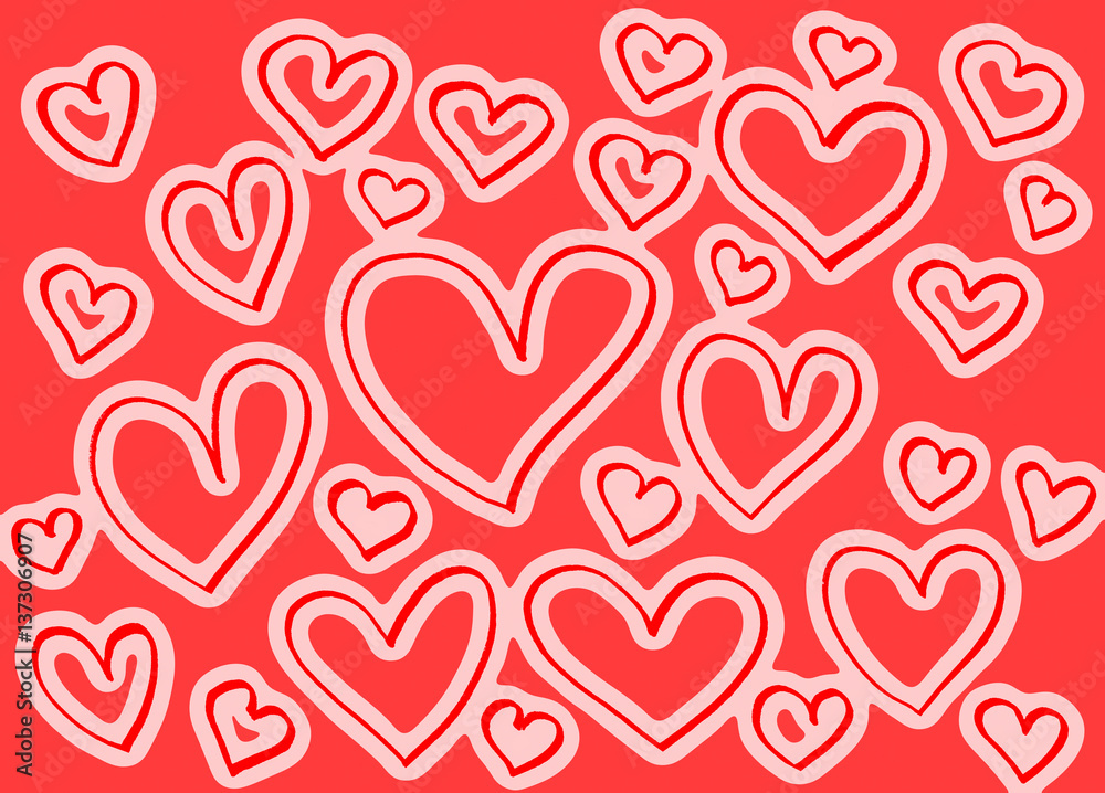 Background with abstract hearts pattern