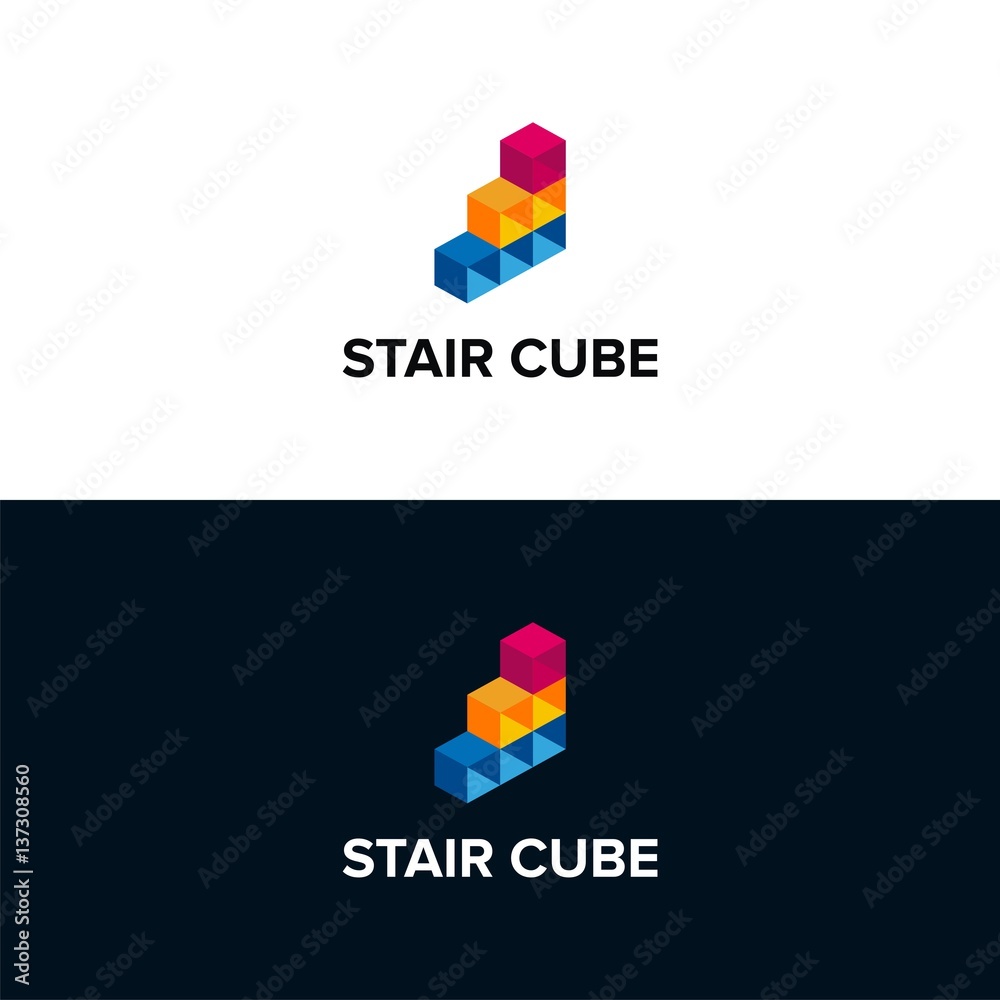 Stair cube logo Stair cube logo