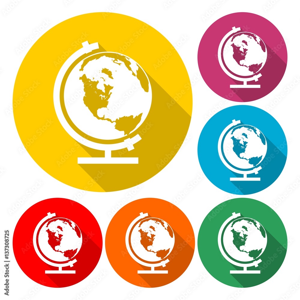 Obraz premium Vector school Globe icon - Illustration