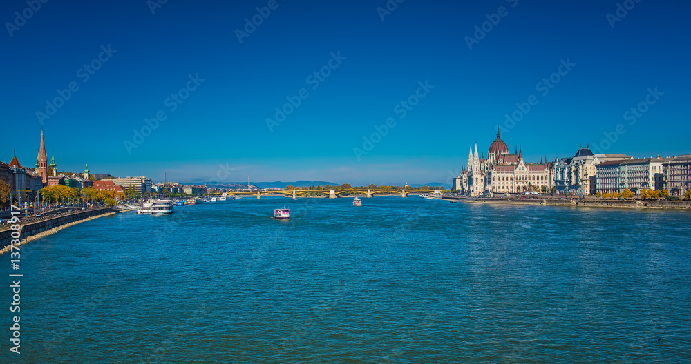 The famous Hungarian Parliament in Budapest, Hungary