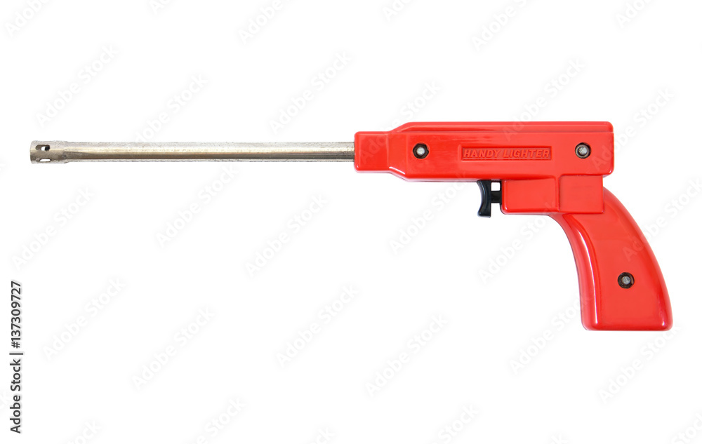 Gas lighter gun for gas stove and gas kitchen on white background.Gas lighter isolated Gas lighter gun for gas stove and gas kitchen on white background.Gas lighter isolated