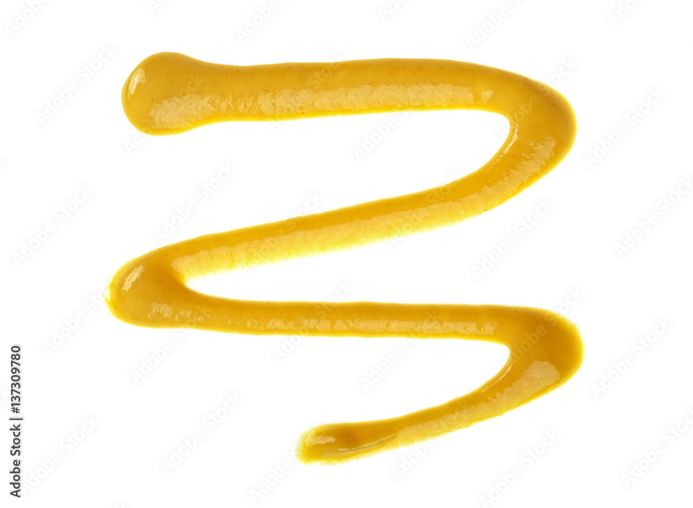 Mustard sauce on a white background Mustard sauce on a white background