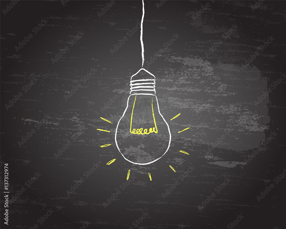 Hanging Light Bulb Blackboard Hanging Light Bulb Blackboard