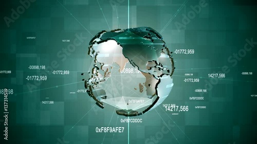 Futuristic Spinnig World Background.