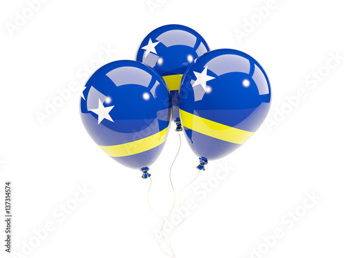 Three balloons with flag of curacao