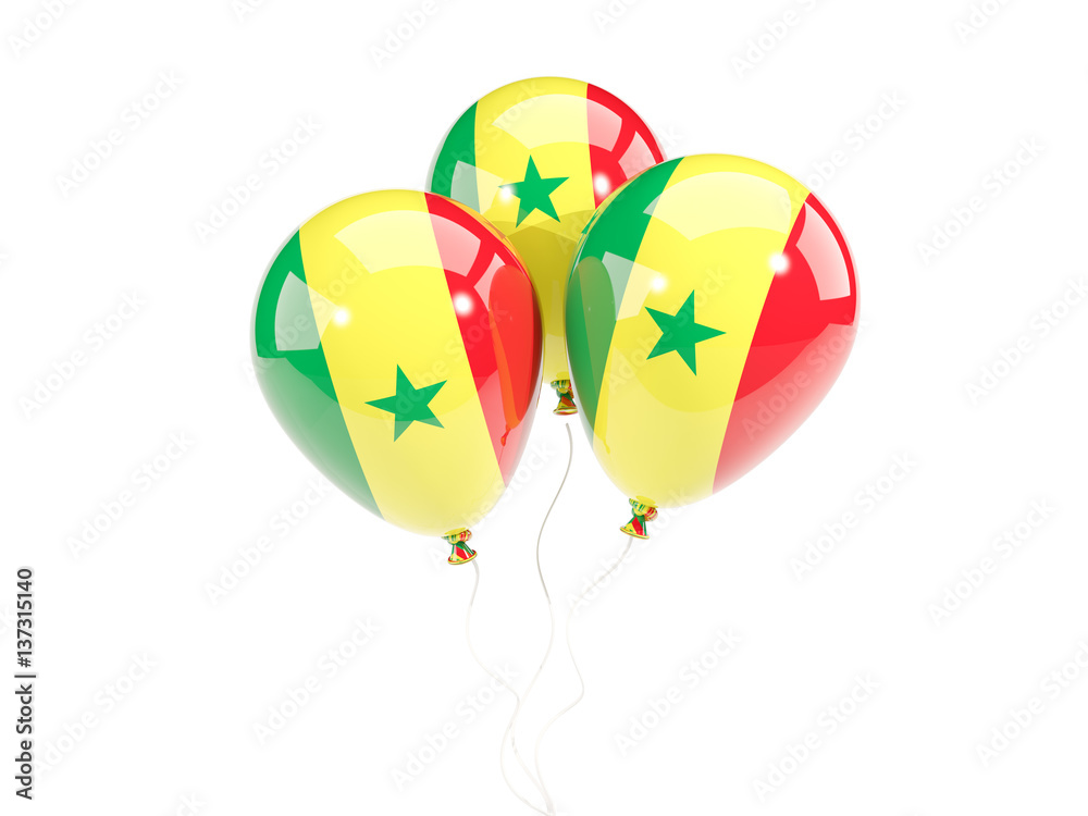 Three balloons with flag of senegal Three balloons with flag of senegal