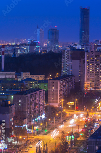 night city, aerial view