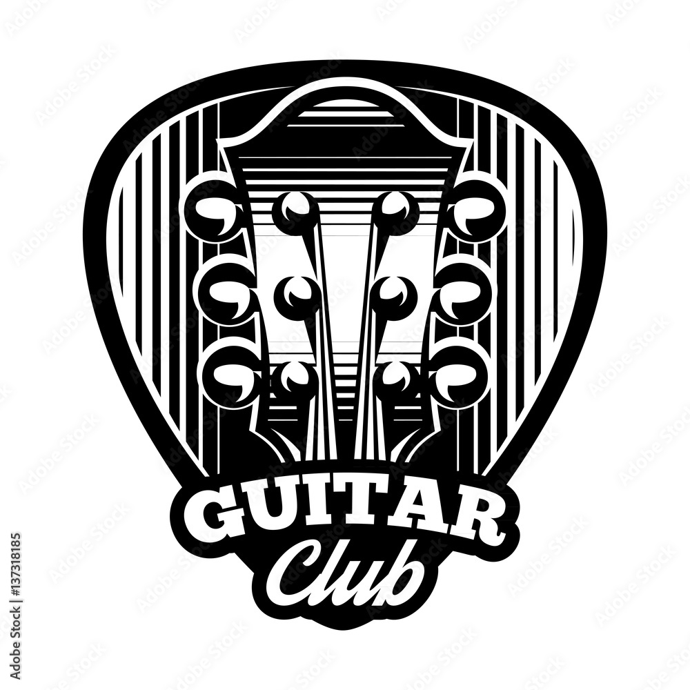 Fototapeta premium monochrome vector logo template ple trum and guitar