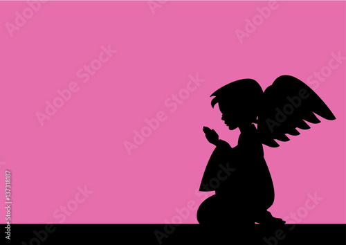 Praying Angel Silhouette