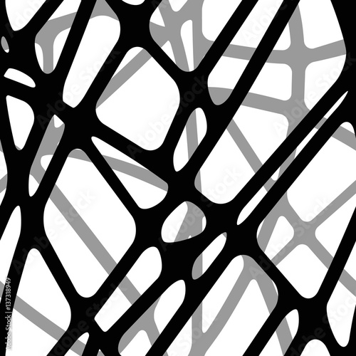 Seamless volumetric background of intersecting black lines