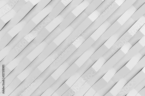 Abstract 3D rendering of white matte plastic waves