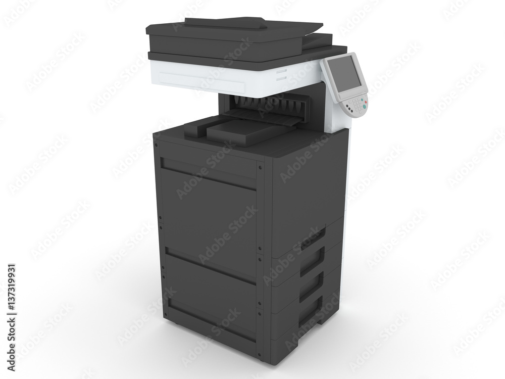 3d rendering black white of a shredder for paper isolated on a white background. 3d rendering black white of a shredder for paper isolated on a white background.