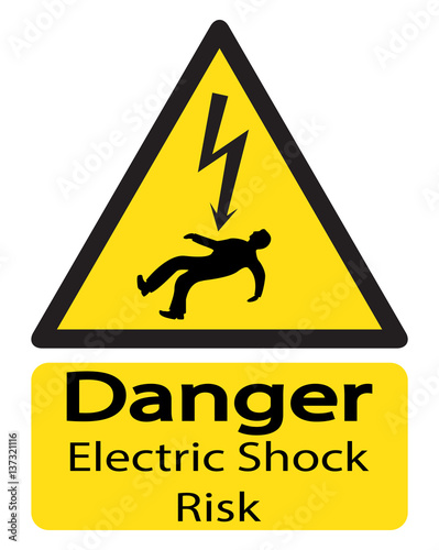 Electric Shock Risk Sign With Man