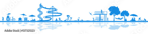 Silhouette Schwimmbad