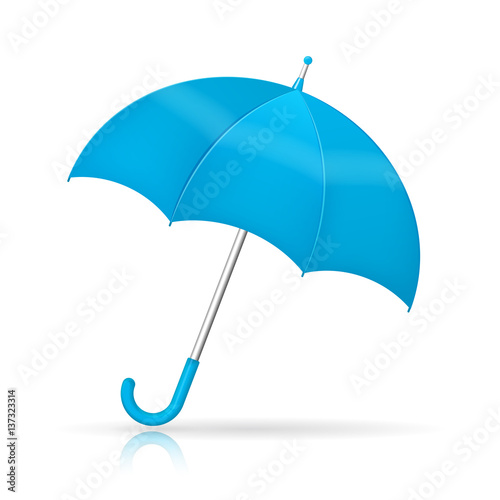 blue umbrella on white background