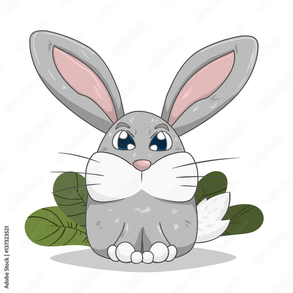 Obraz premium Little rabbit on lawn