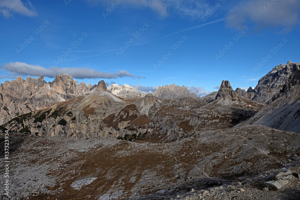 Dolomitenlandschaft mit Haunold und Toblinger Knoten, Südtirol, Italien