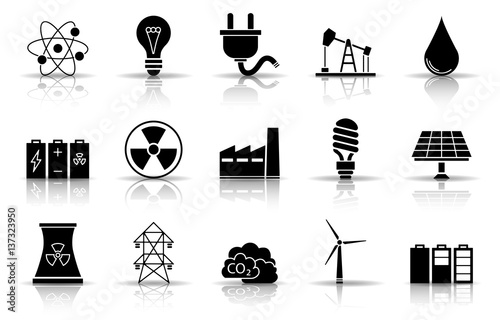 Energie Iconset - Schwarz (Schatten)