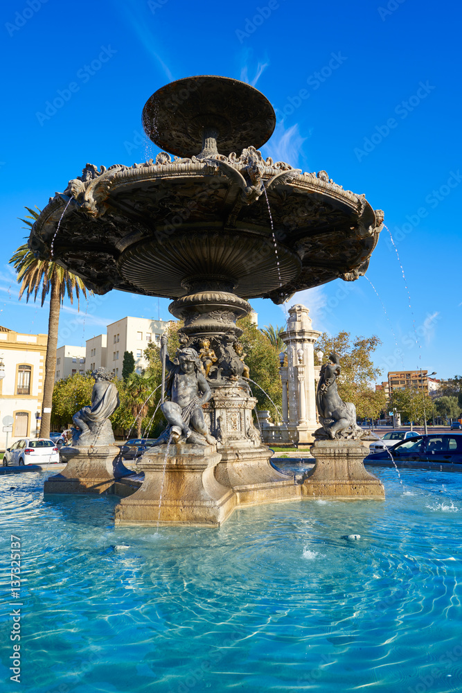 Alameda Albereda fountain of 1878 in Valencia