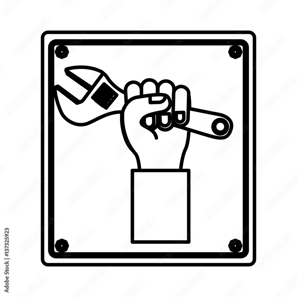 wrench in the hand icon stock, vector illustration design wrench in the hand icon stock, vector illustration design