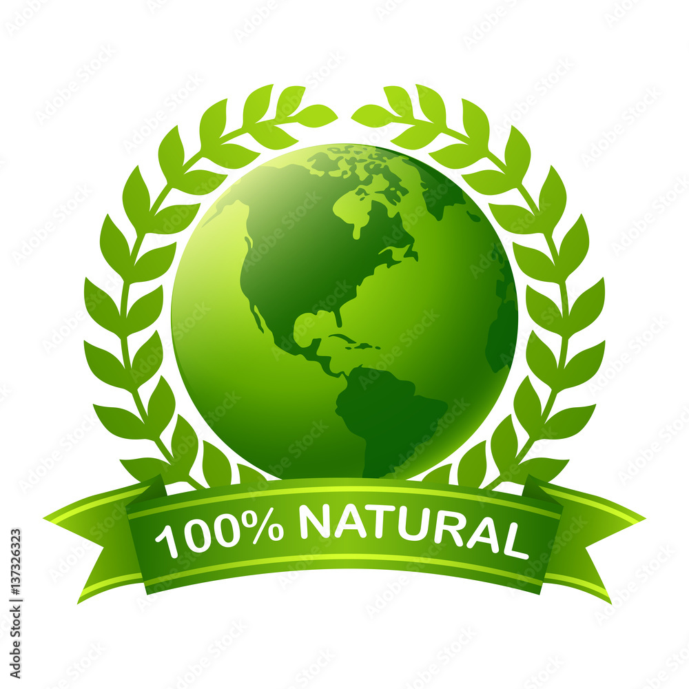 Vector Green 100% Natural Label