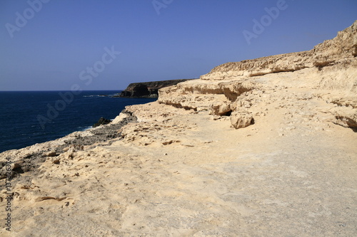 Black volcanic caves on the coast near Ajuy village, Fuerteventura