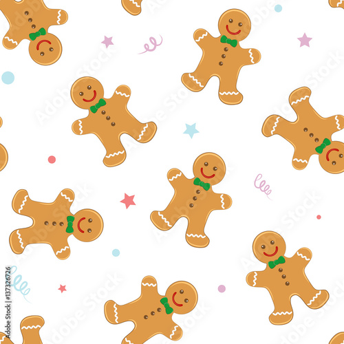 Seamless background with Christmas cookies. Christmas cookies. Vector illustration.