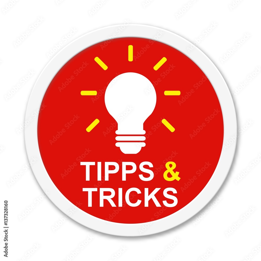 Runder Button zeigt Tipps & Tricks Runder Button zeigt Tipps & Tricks