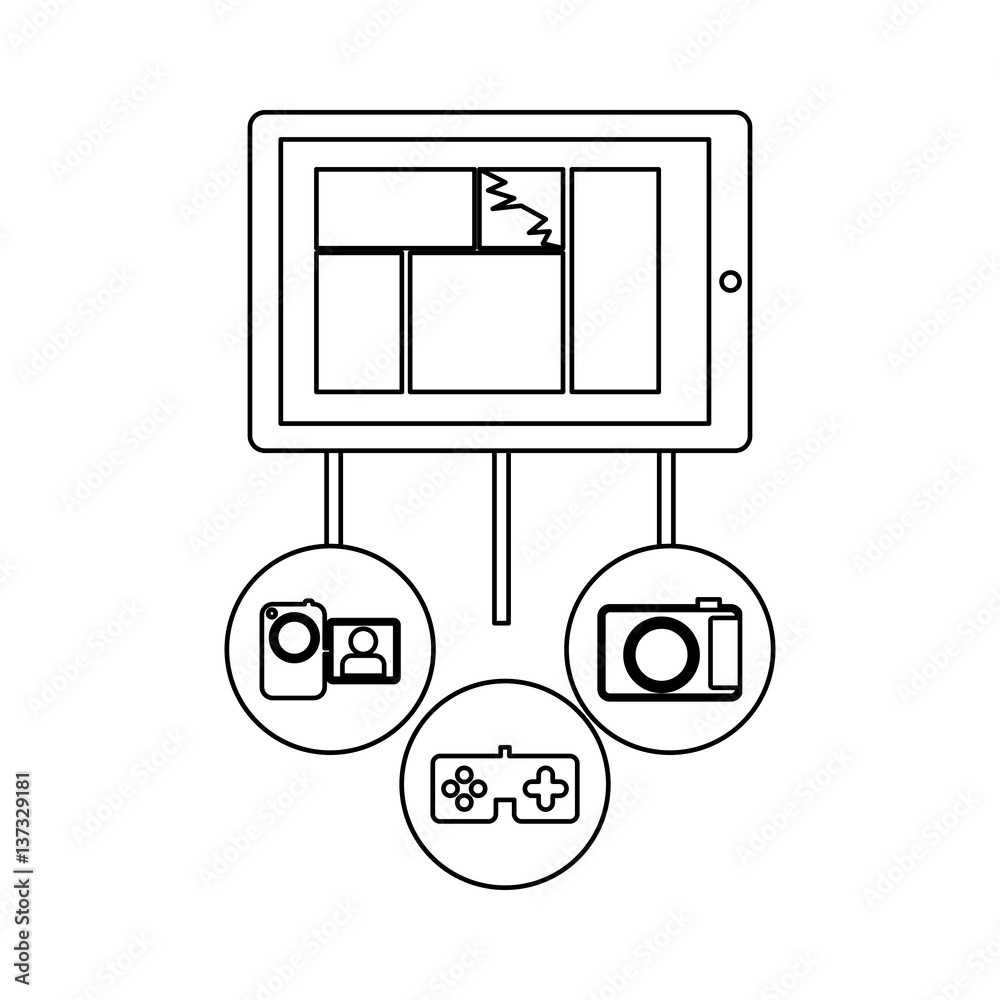 smartphone database server icon stock, vector illustration