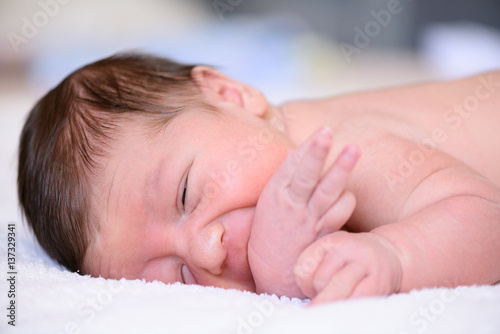 After childbirth newborn baby