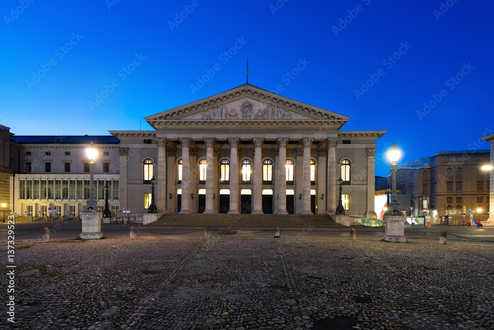 The National Theater of Munich, Located at Max-Joseph-Platz Square in Munich, Bavaria, Germany.