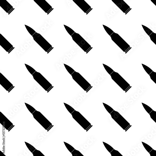 black bullet gun. combat cartridge. seamless pattern. white background. vector illustration.