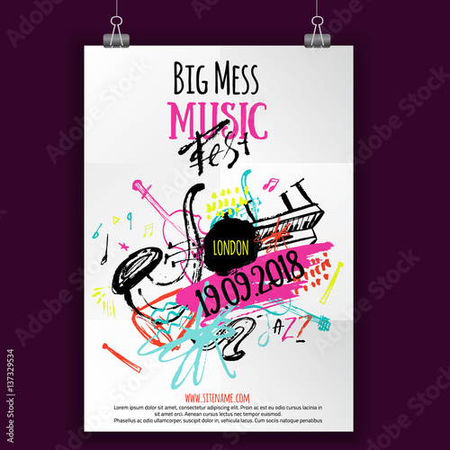 Wall Mural Music poster, ticket or program
