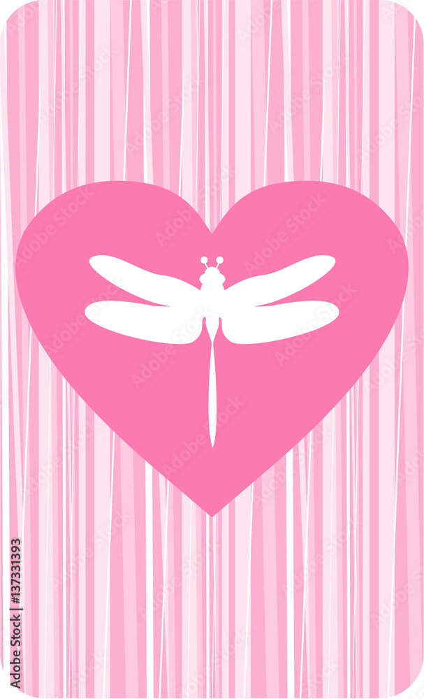Valentine Dragonfly Love Heart Valentine Dragonfly Love Heart