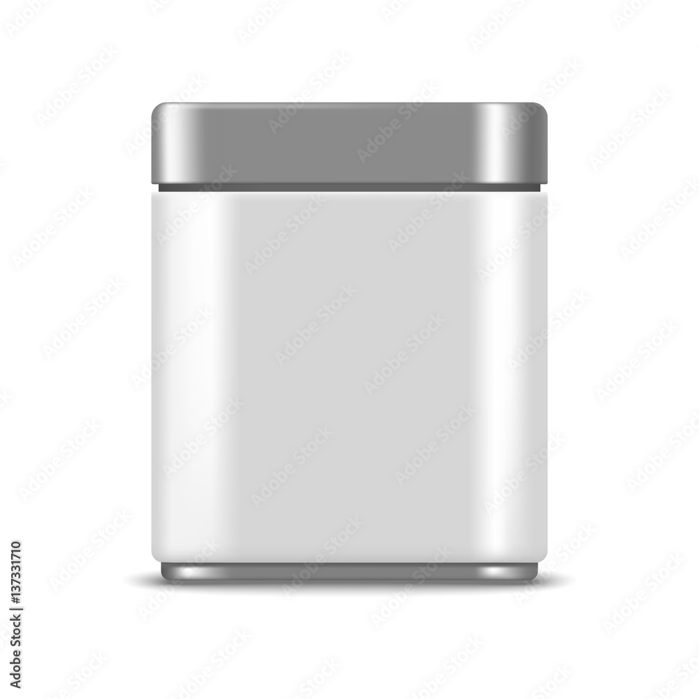 Metallic box realistic mockup for package design