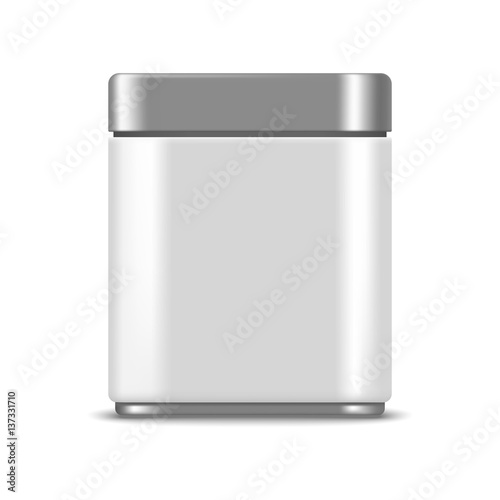 Metallic box realistic mockup for package design