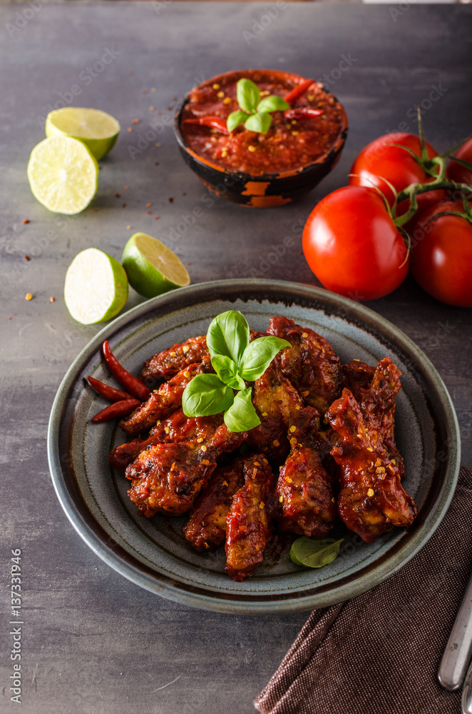 Chicken wings hot sauce