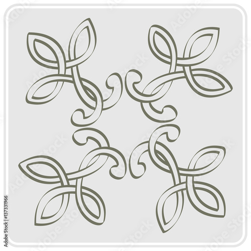 monochrome icon with Celtic art and ethnic ornaments for your design