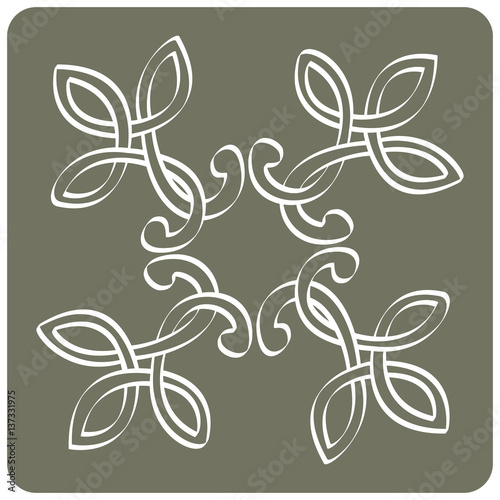 monochrome icon with Celtic art and ethnic ornaments for your design